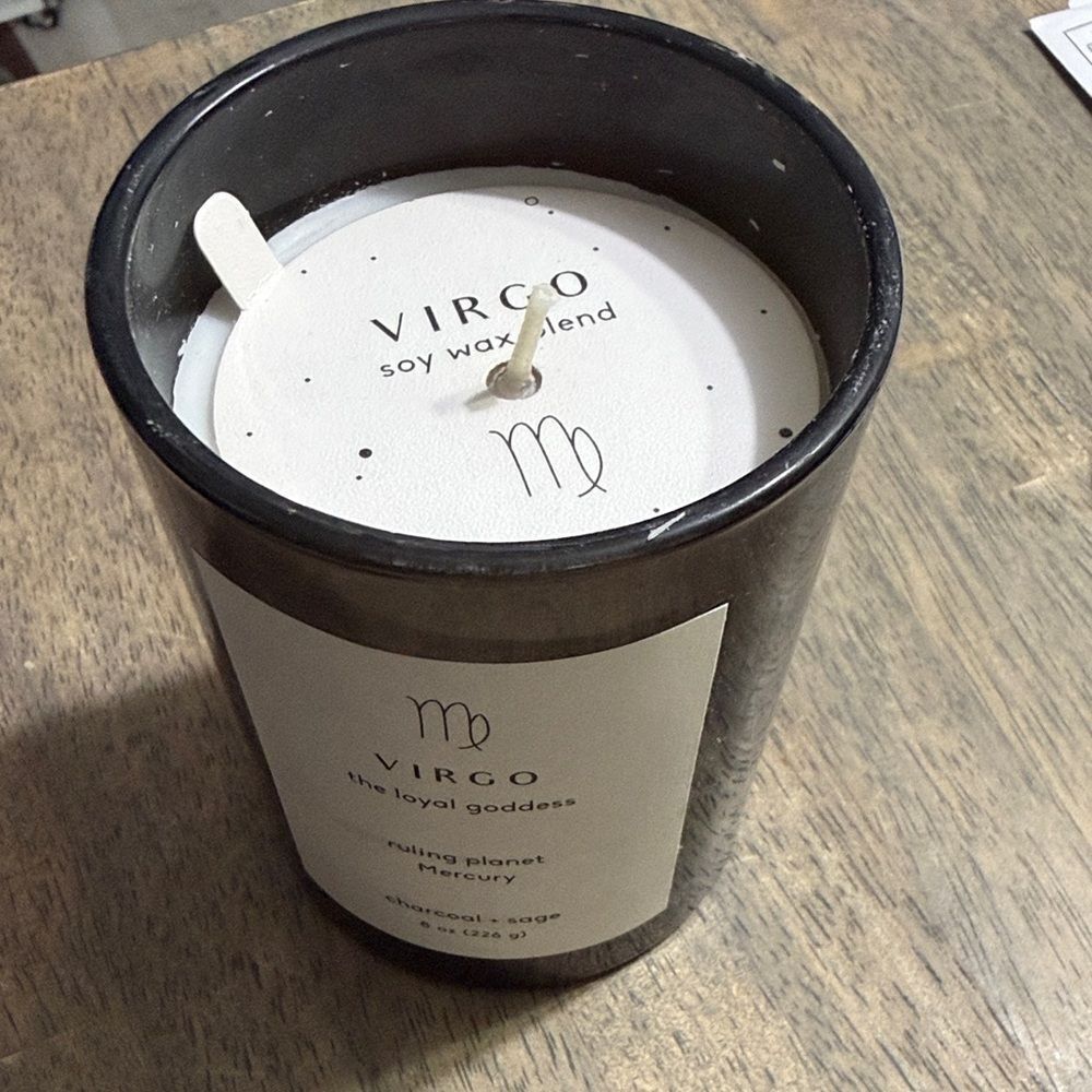 Virgo Charcoal Sage soy wax Candle- 8oz - 36hr burn time
